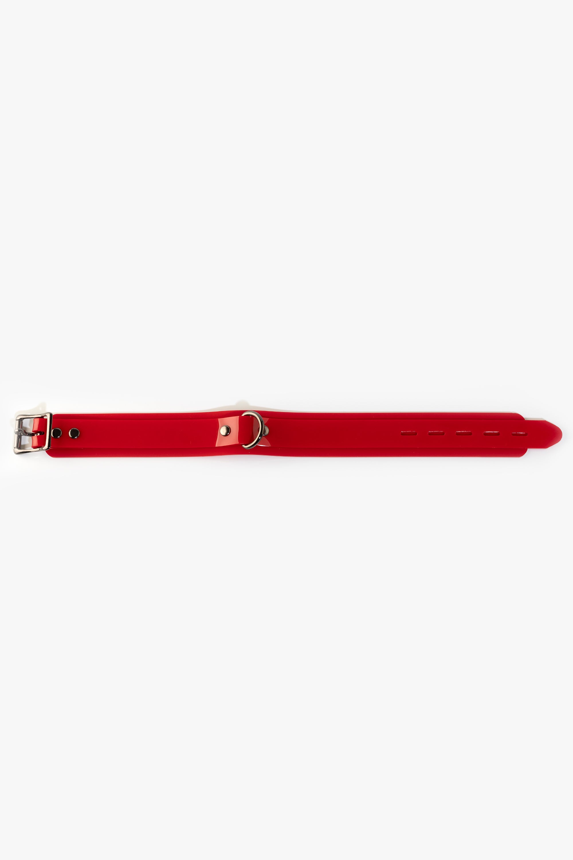 Lockable choker with D-ring, red/black