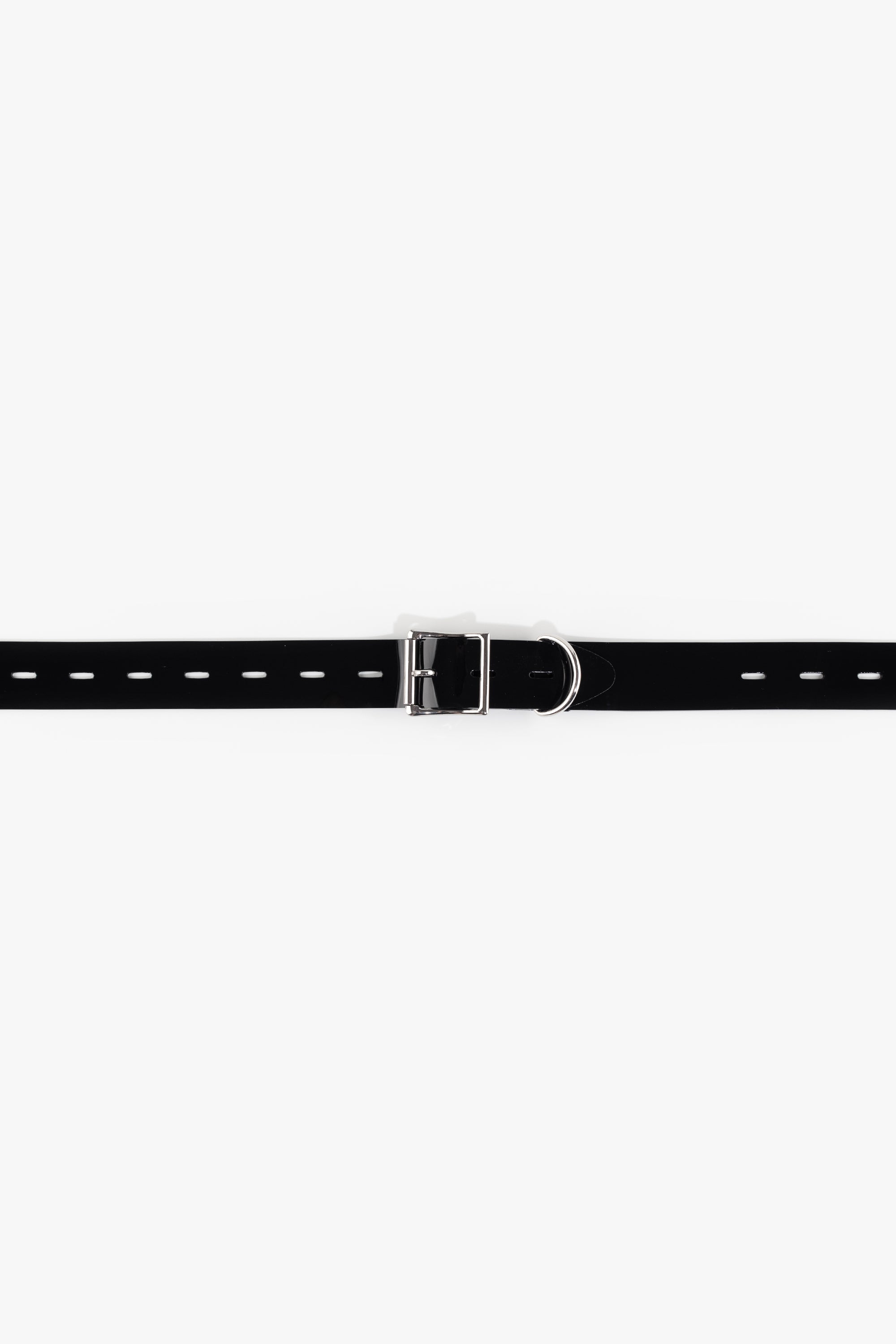Bondage PVC strap with lockable buckle 32 mm, different lengths, black/chrome