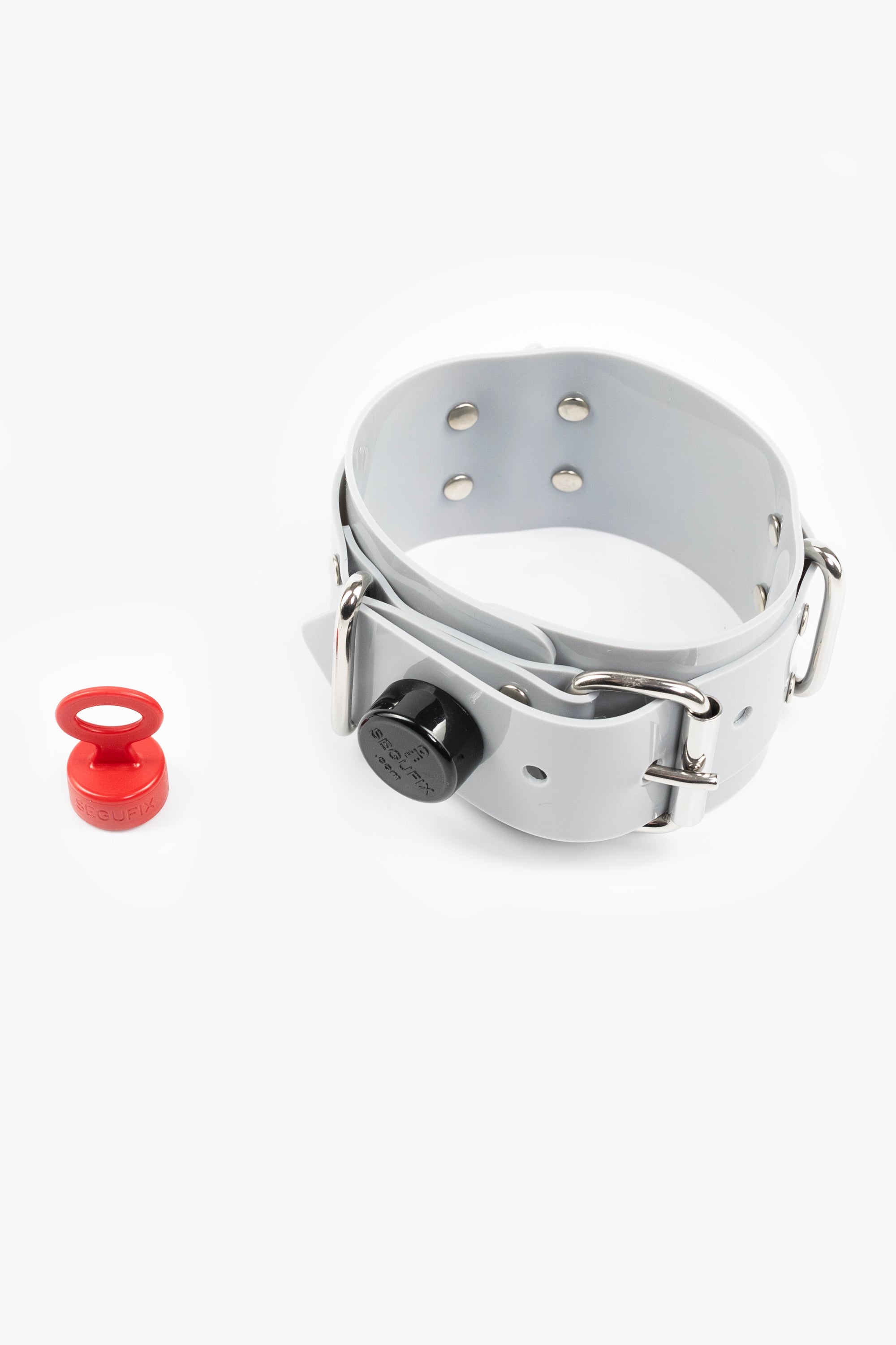 Collar segufix lockable, light grey/chrome