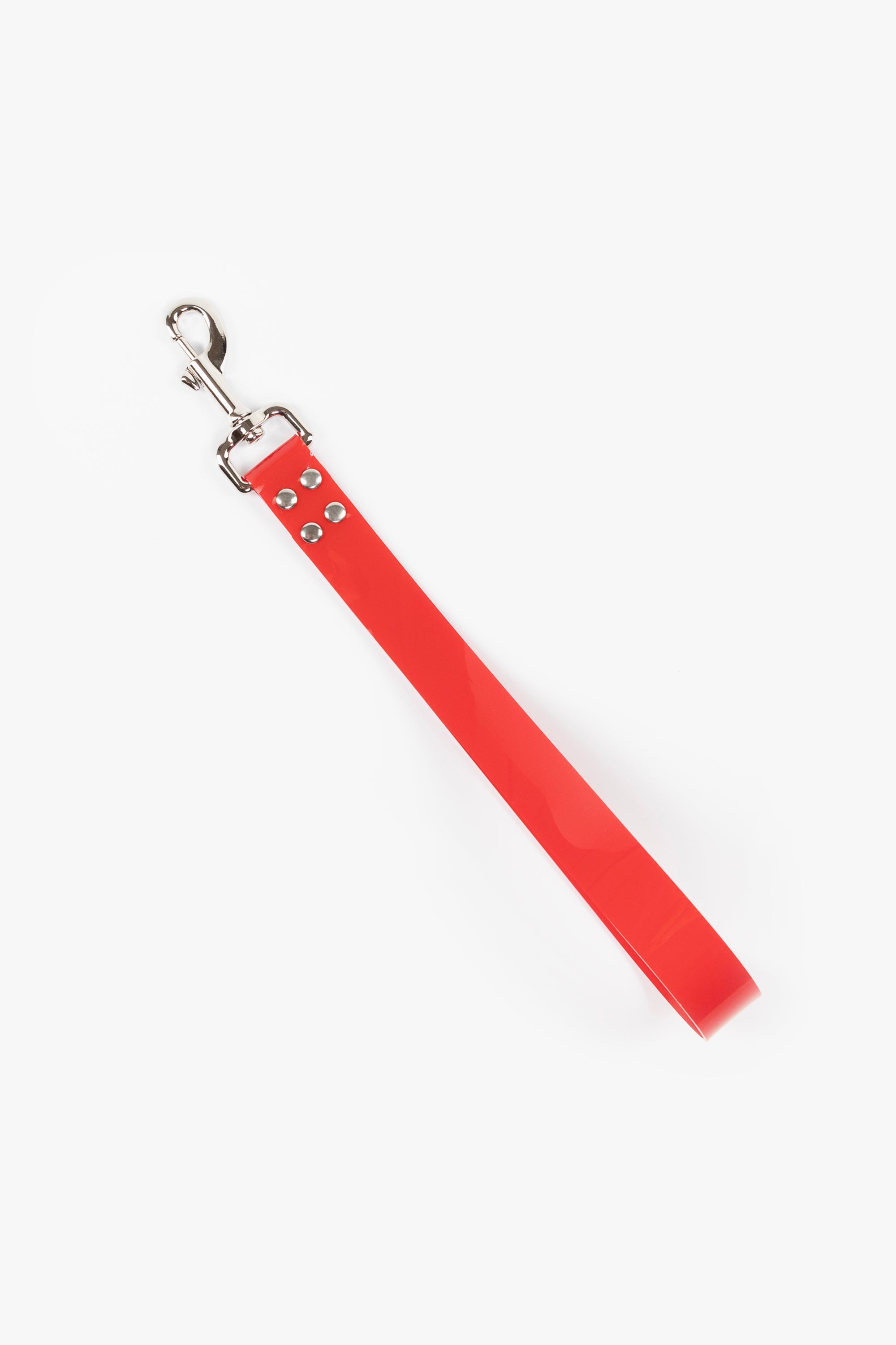 PVC short leash, red/chrome