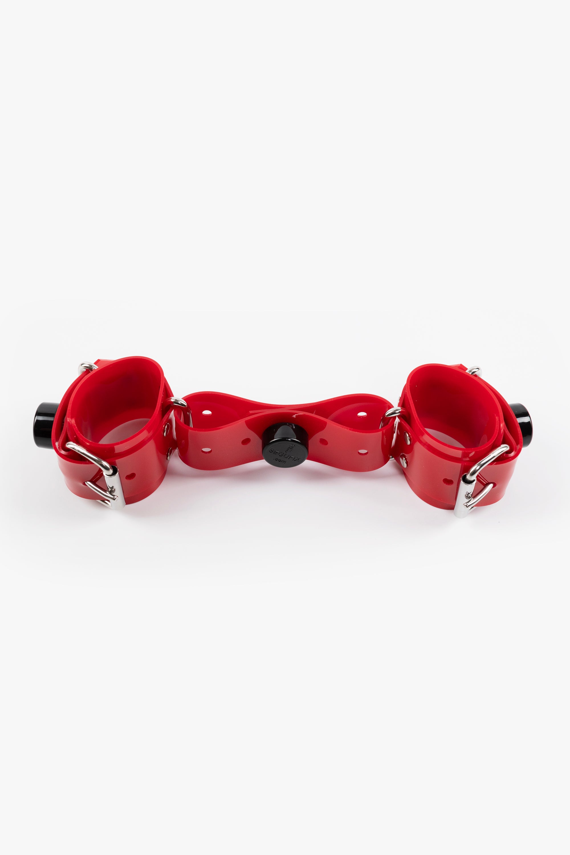 Lockable segufix wrist cuffs, red/chrome