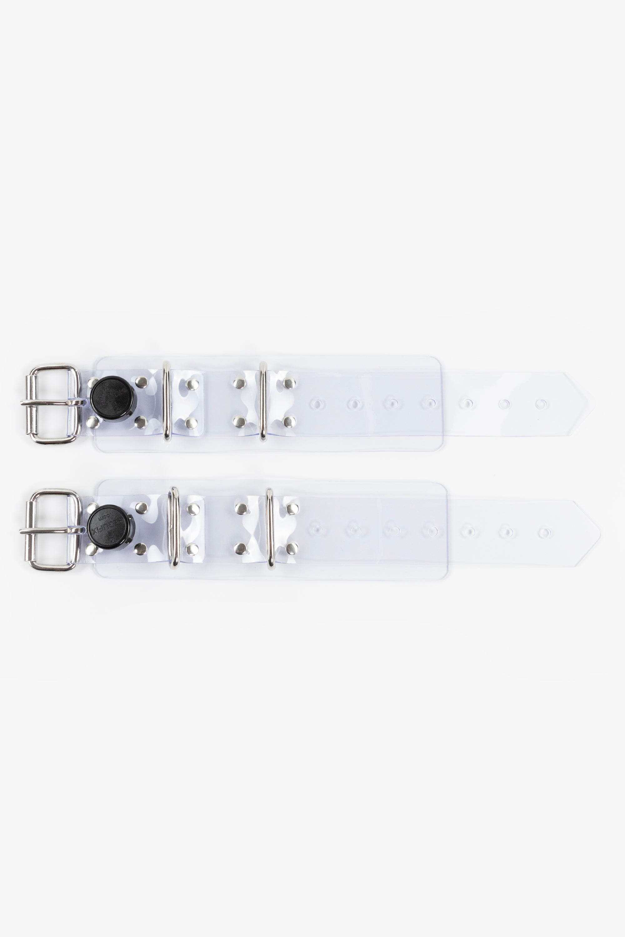 Lockable segufix wrist cuffs, clear/chrome