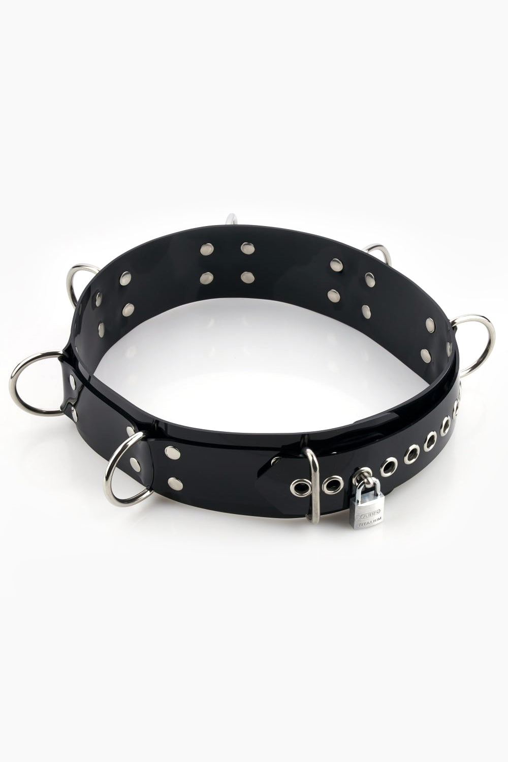 Buckle-free bondage waist belt with padlock