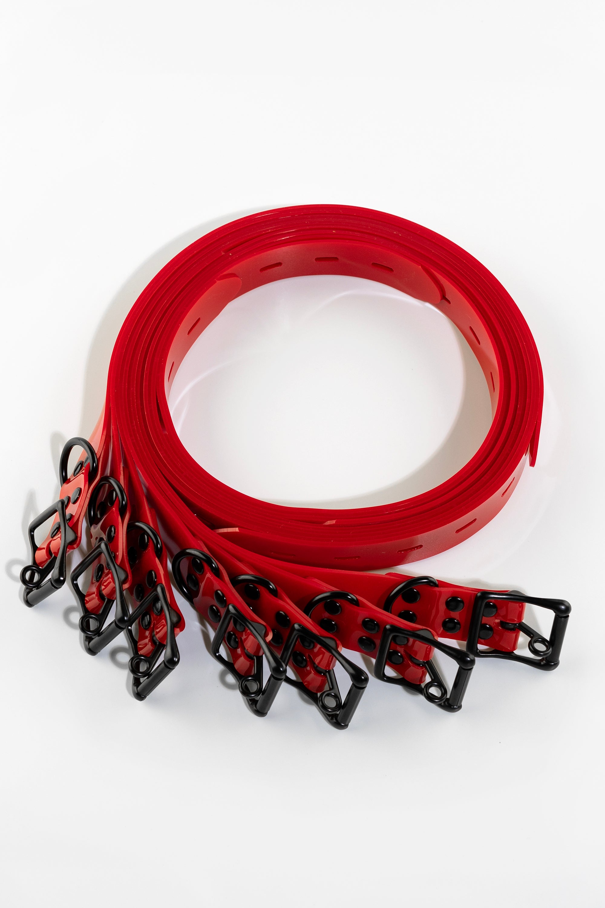Bondage lockable straps set 25 mm, red/black