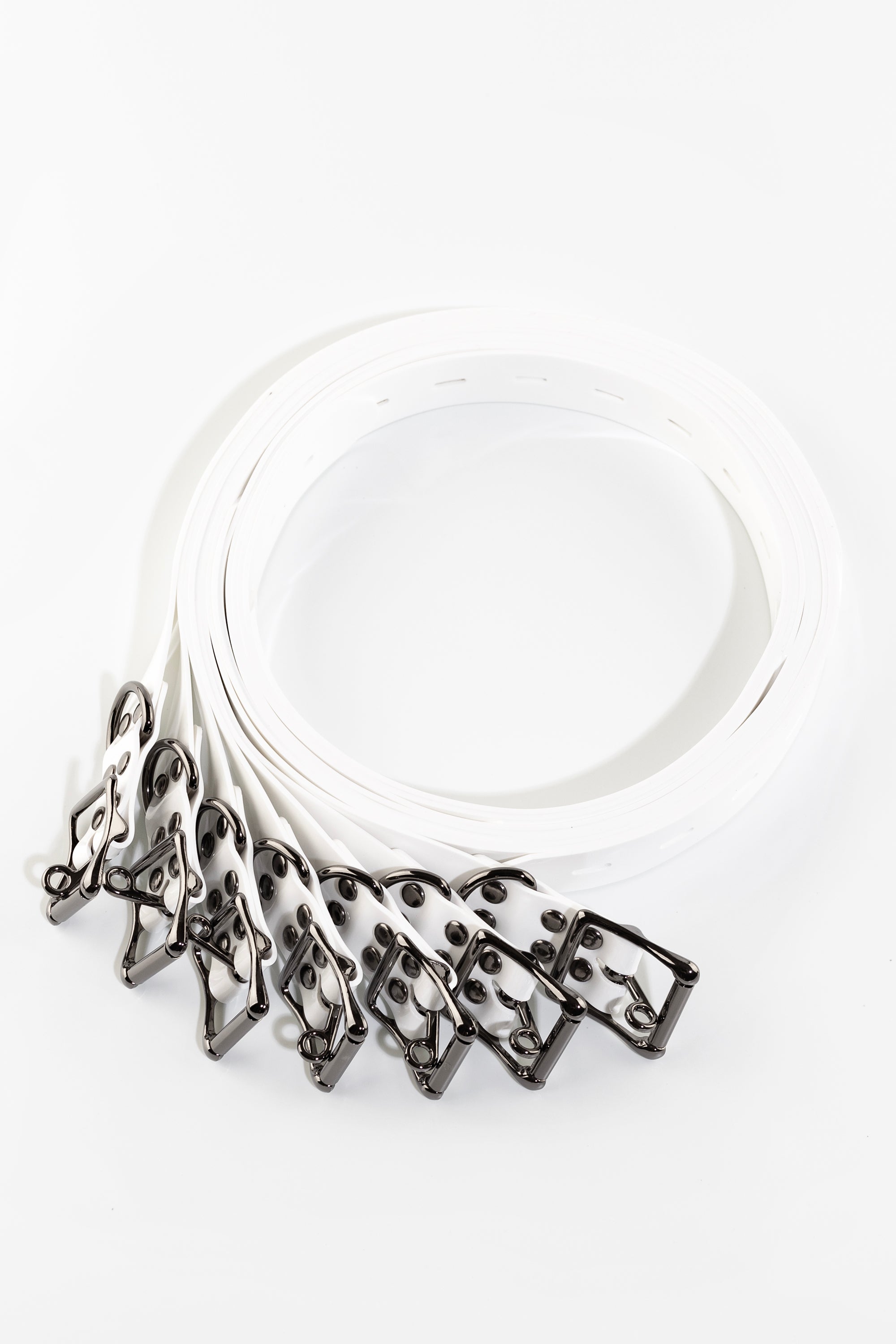 Bondage lockable straps set 25 mm, white/black