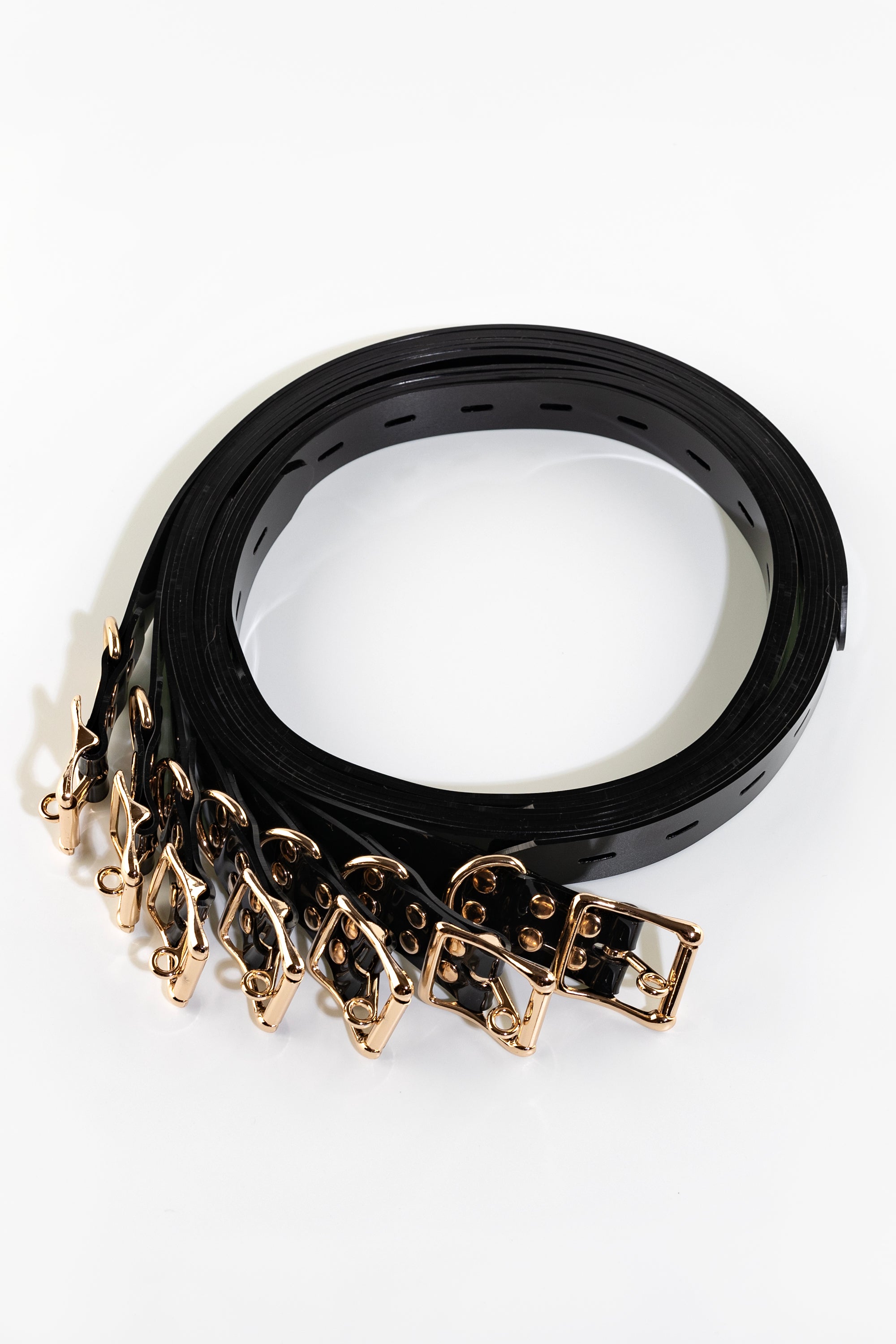 Bondage lockable straps set 25 mm, black/gold