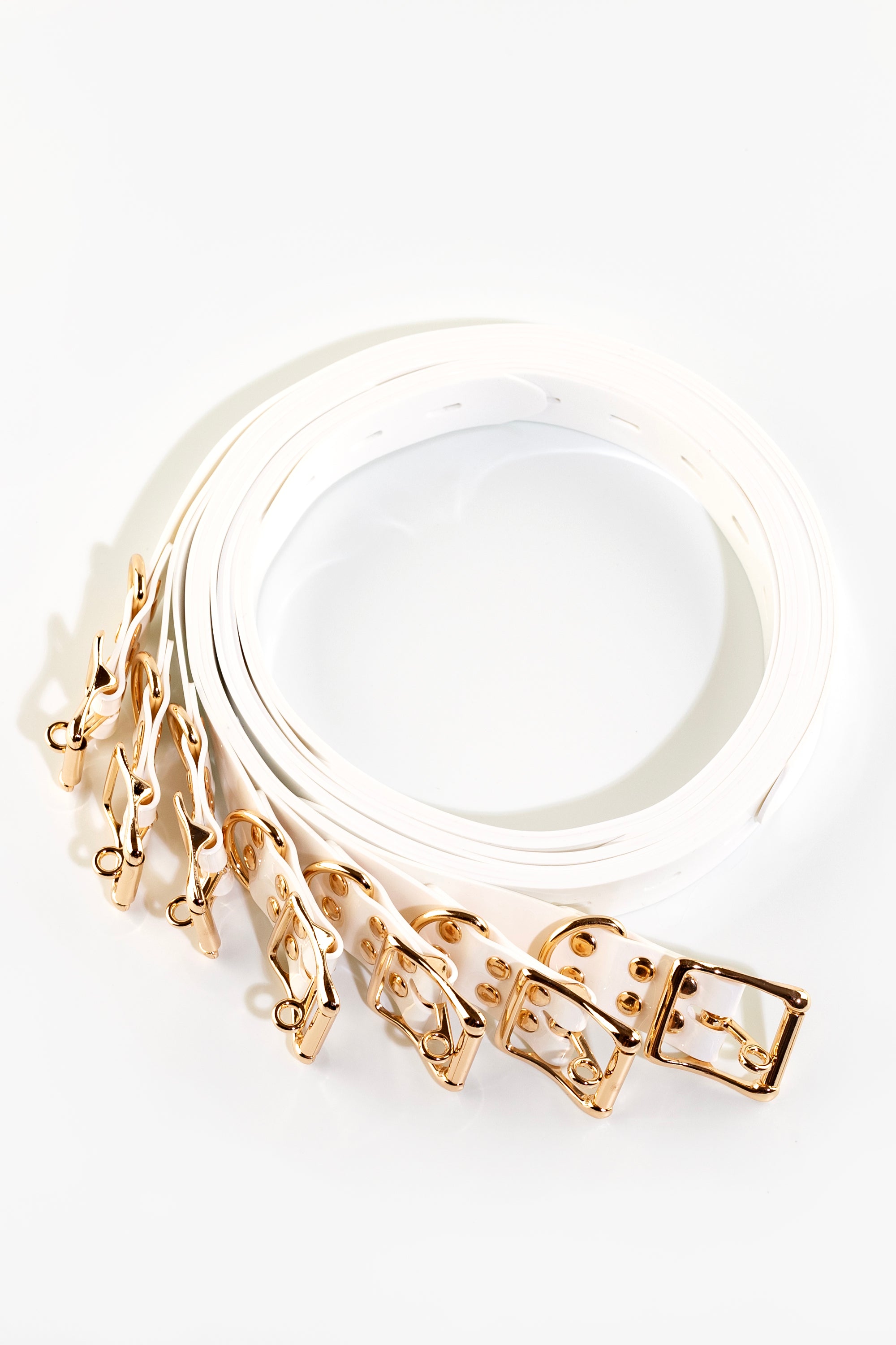 Bondage lockable straps set 25 mm, white/gold