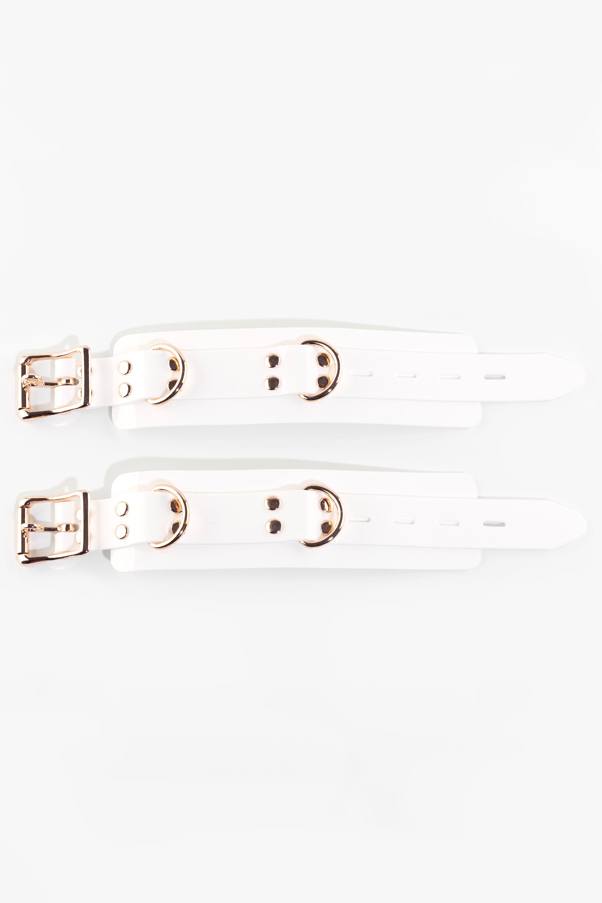 Lockable wrist cuffs, white/gold