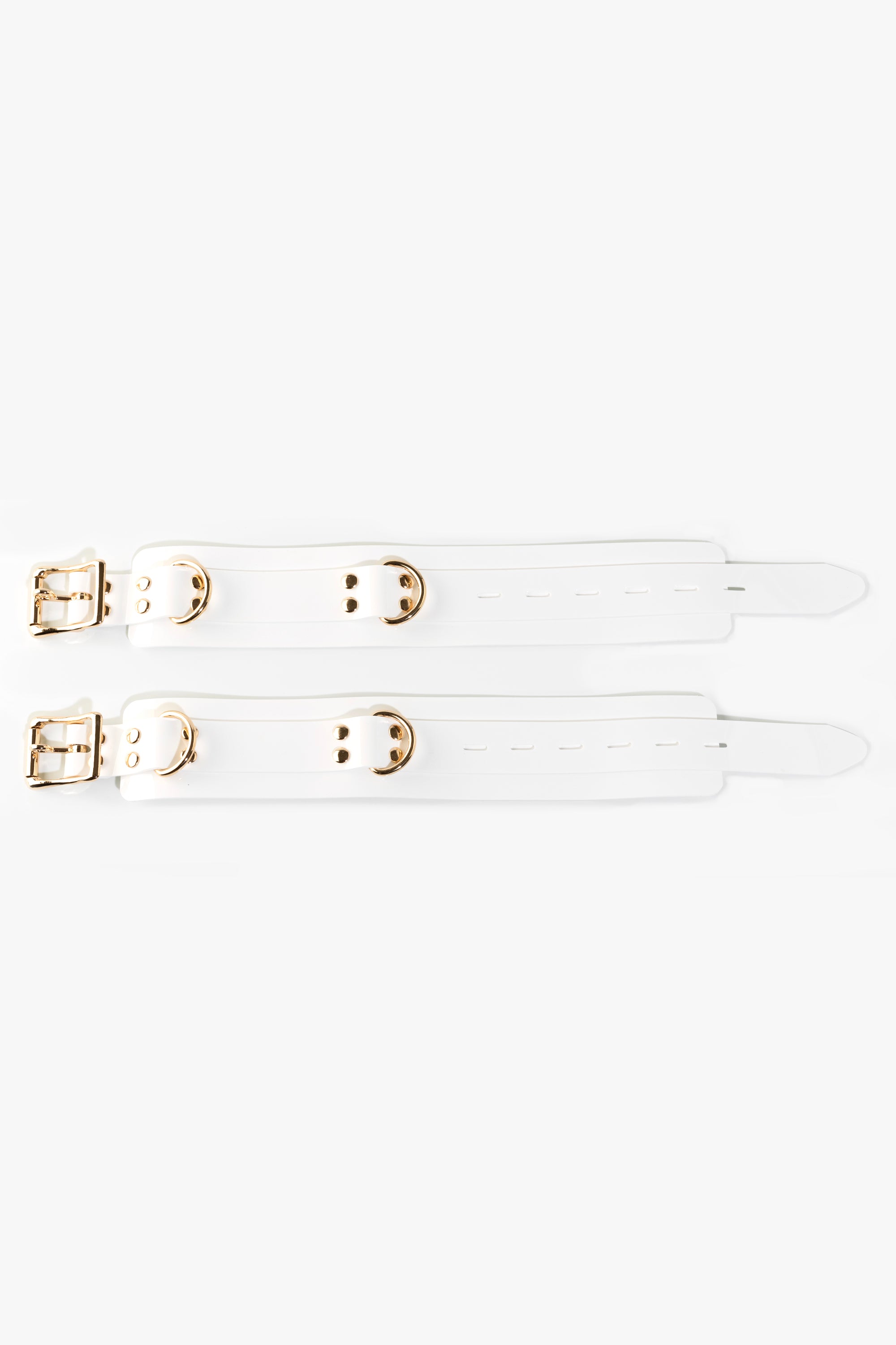Lockable ankle cuffs, white/gold