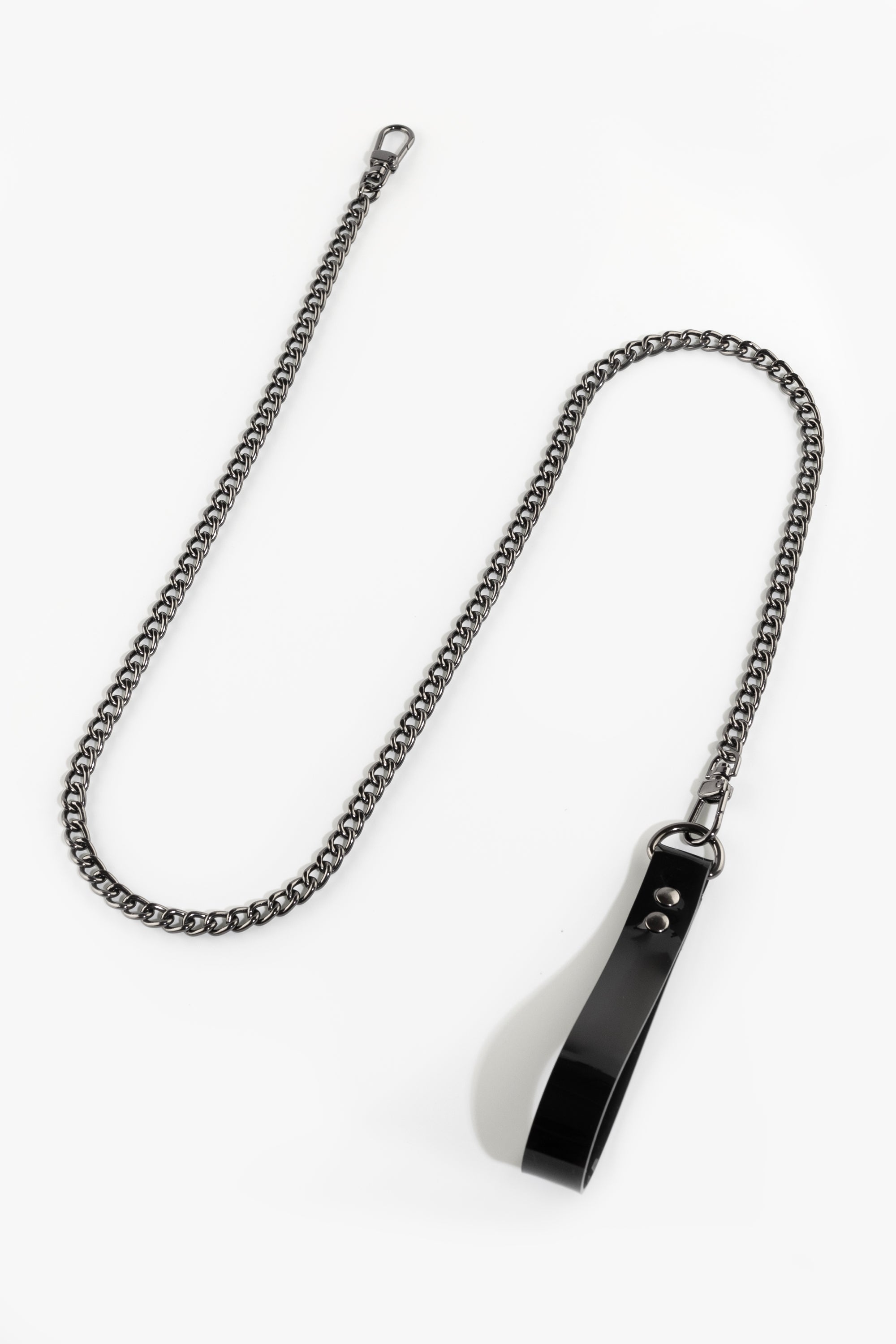 Chain leash with PVC loop, black/black