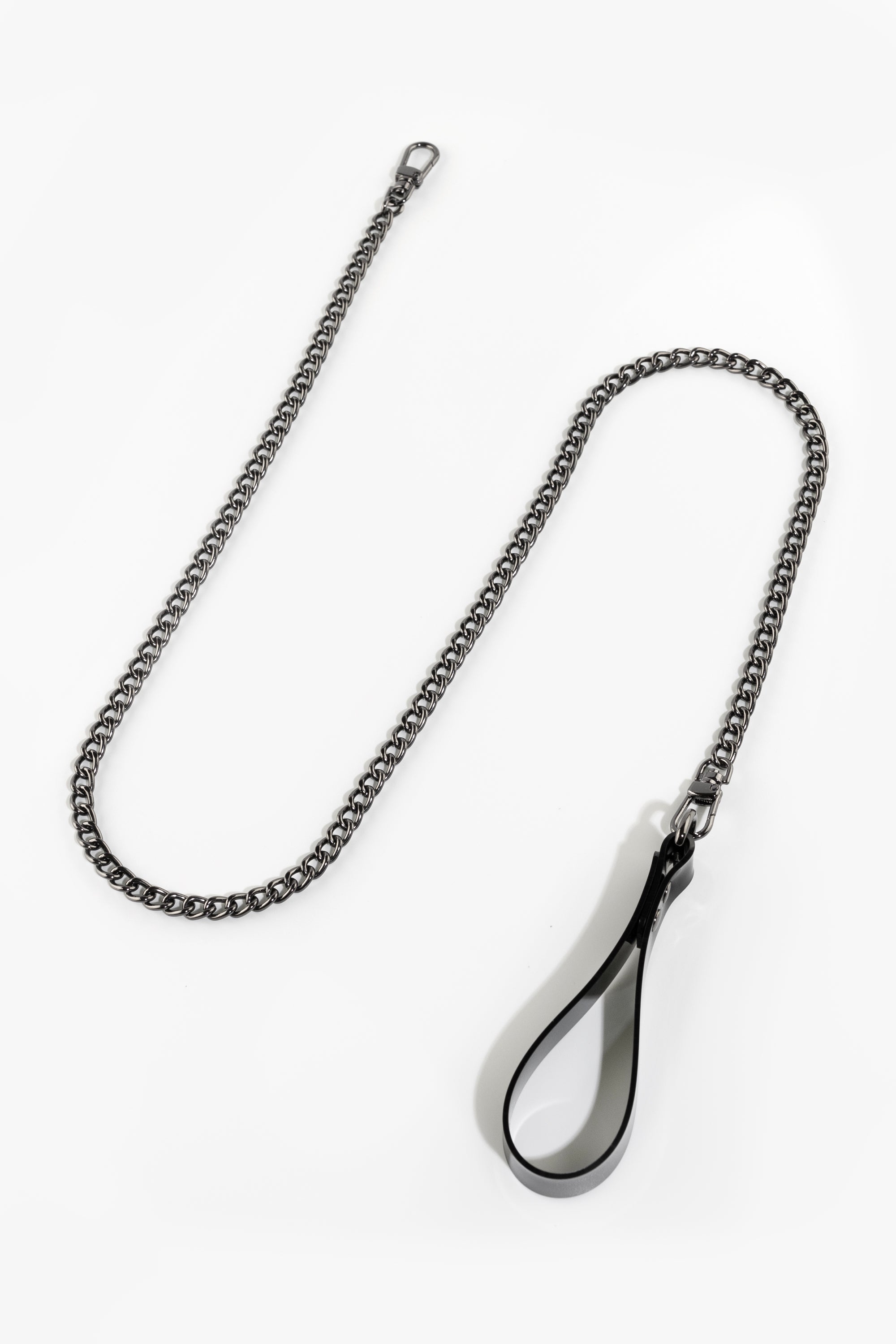 Chain leash with PVC loop, black/black