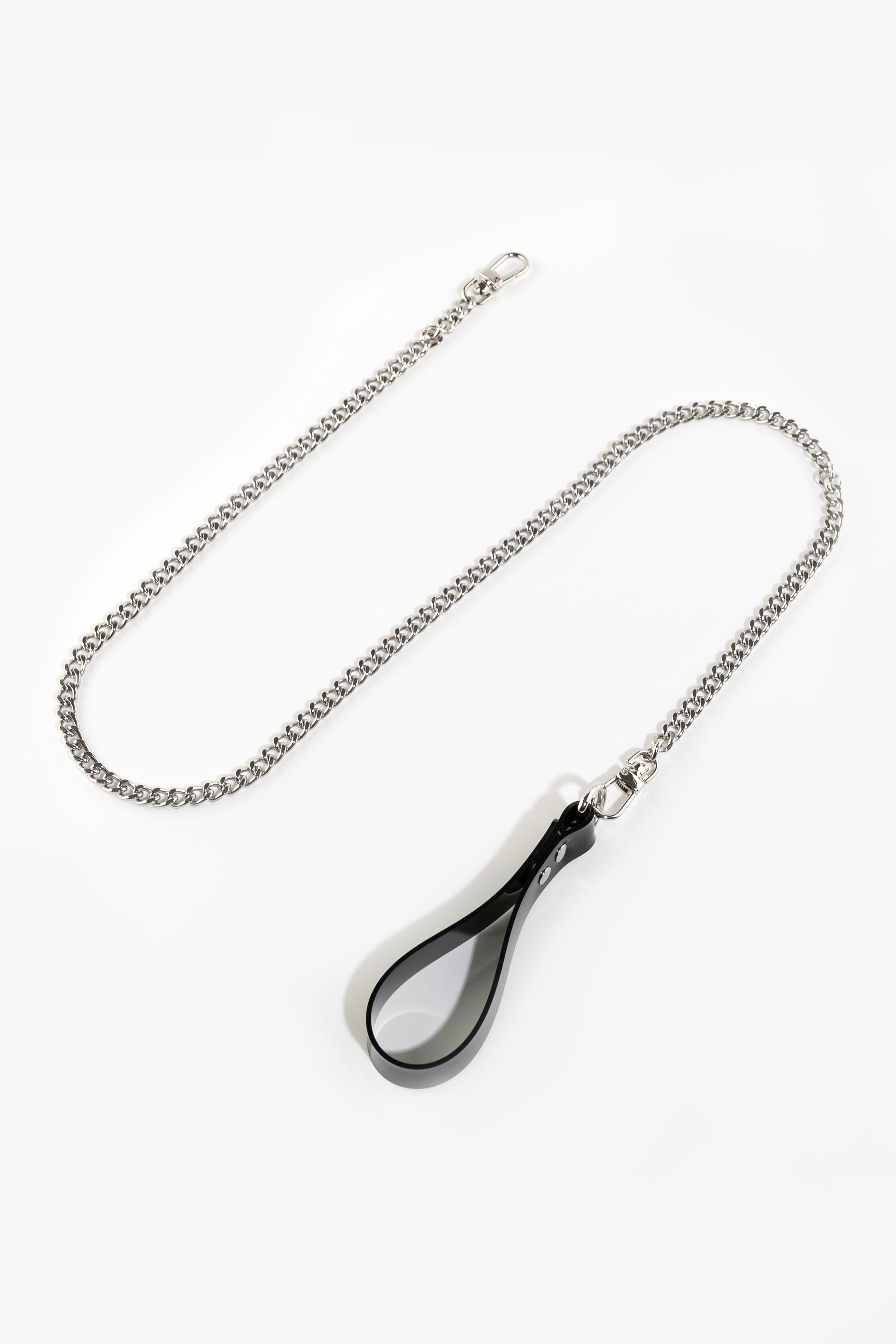 Chain leash with PVC loop, black/chrome