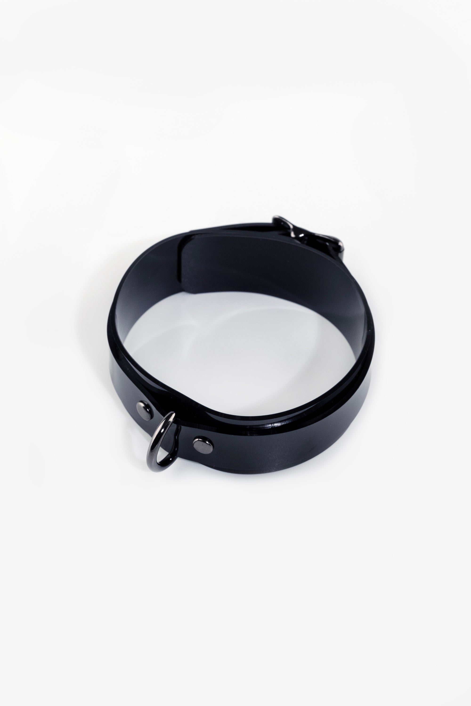 Lockable choker with D-ring, black/black