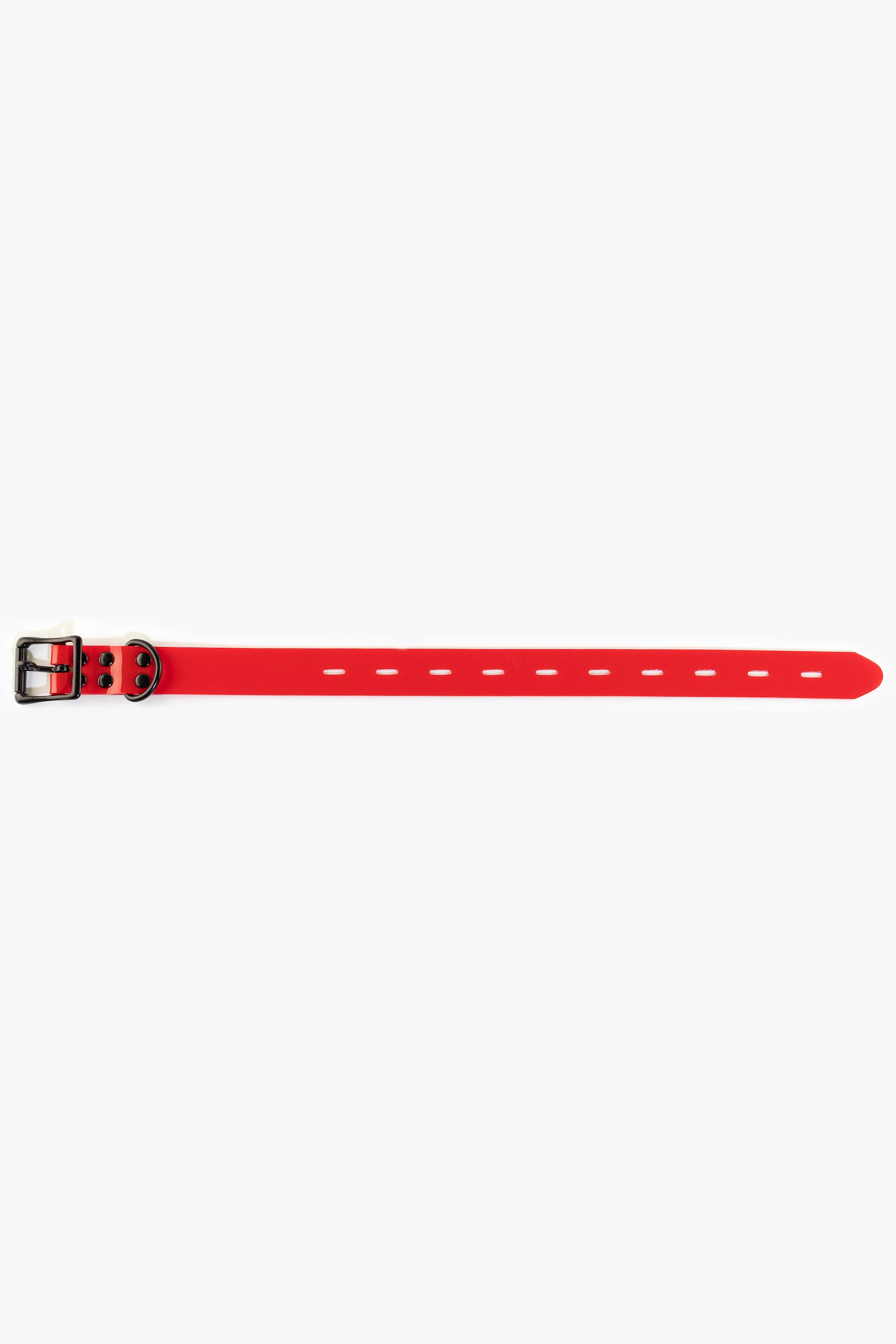 Bondage PVC strap with lockable buckle 25 mm, different lengths, red/black