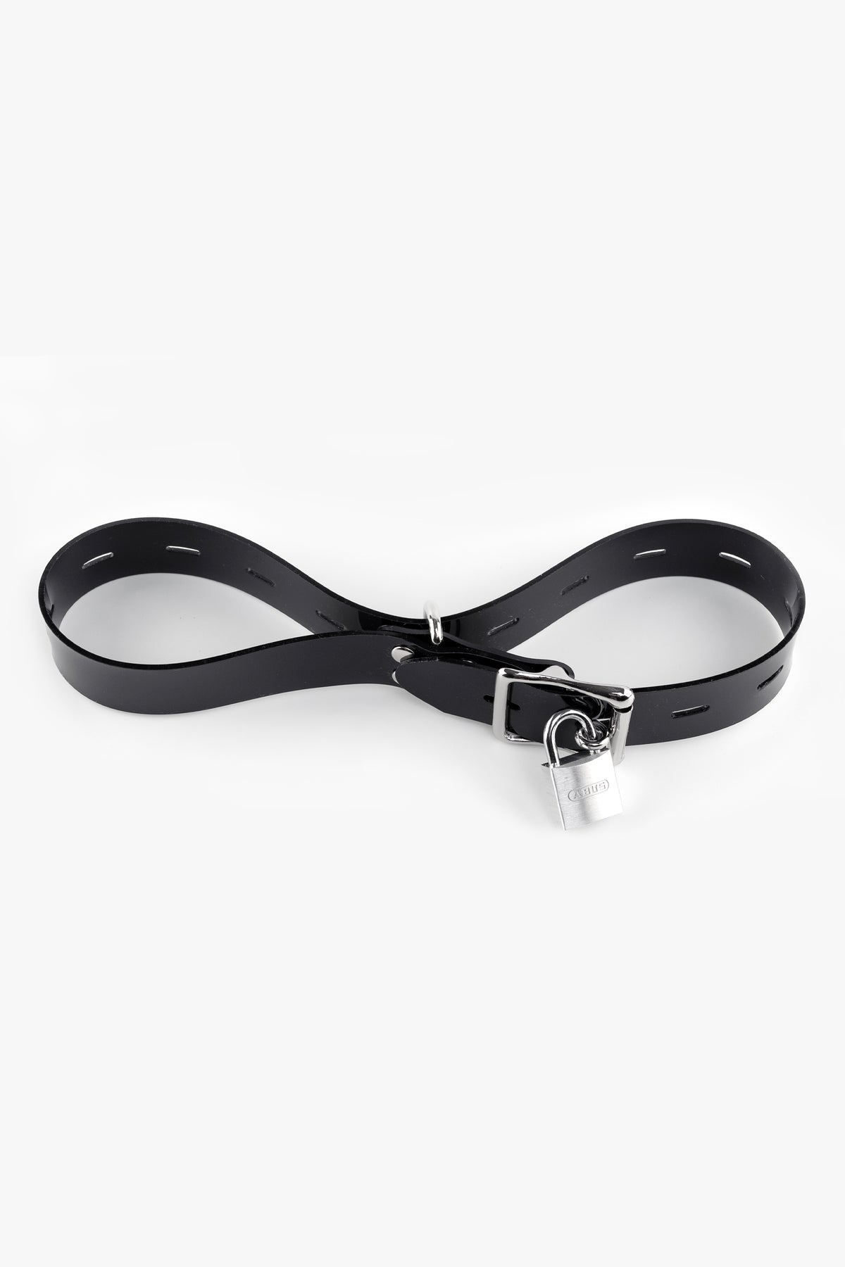 Bondage PVC strap with lockable buckle 25 mm, different lengths, black