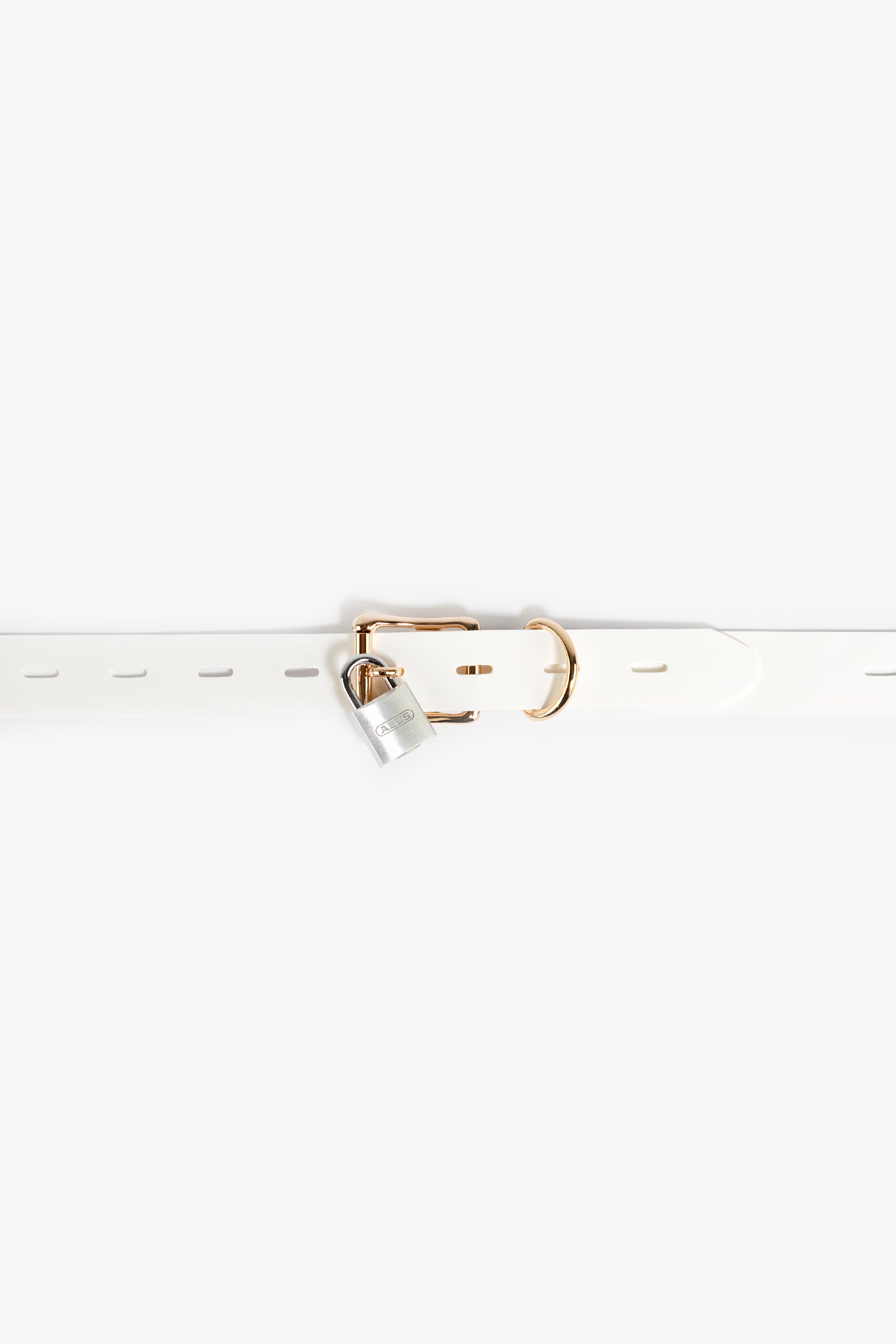 Bondage lockable straps set 25 mm, white/gold