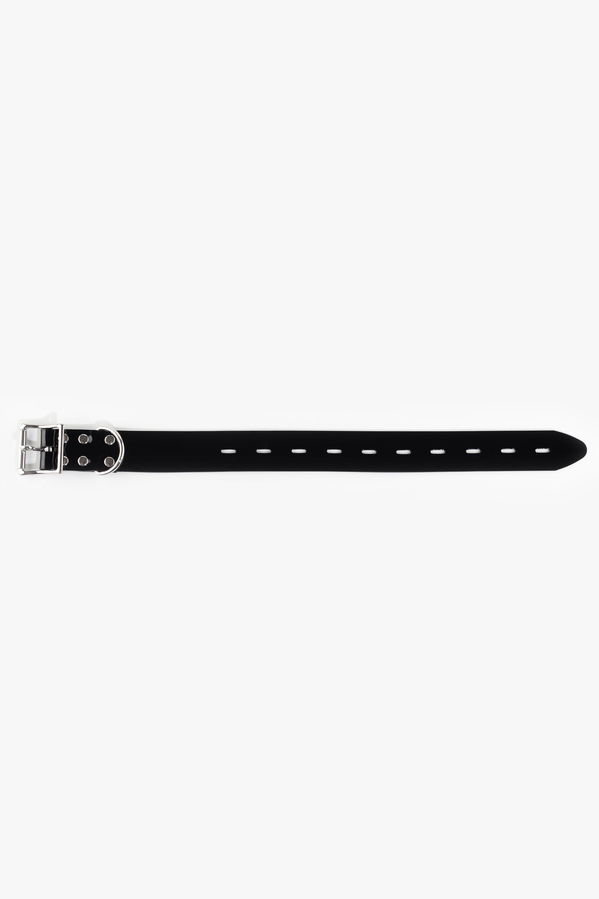 Bondage PVC strap with lockable buckle 32 mm, different lengths, black/chrome