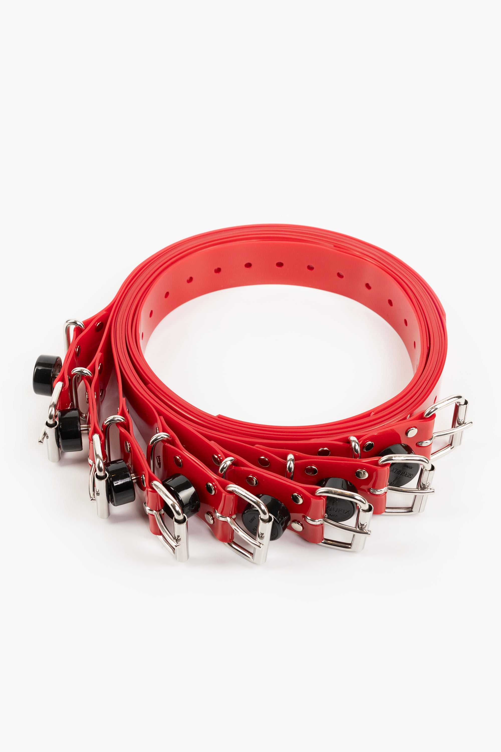 Bondage lockable segufix straps set 40 mm, red/chrome