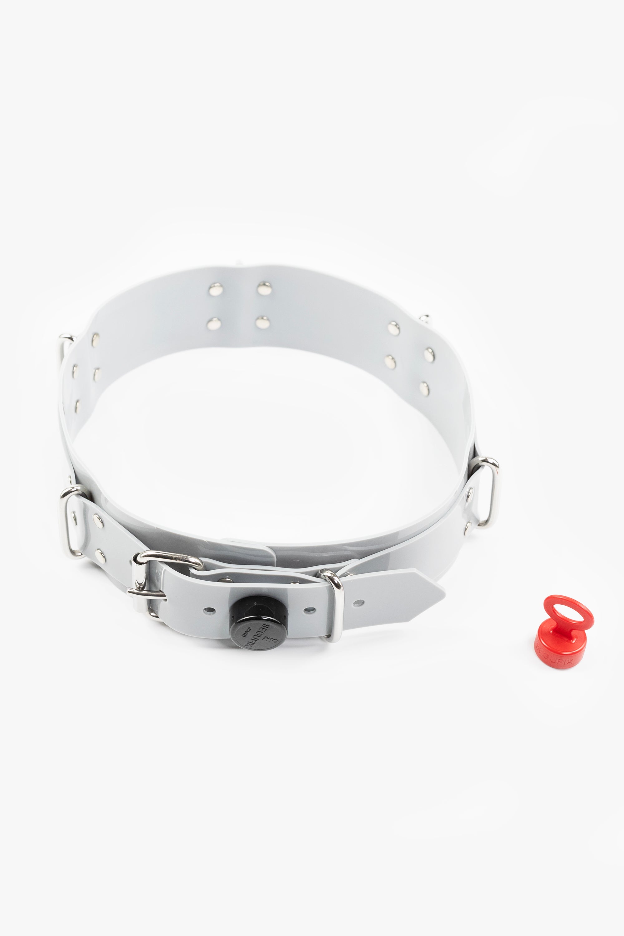 Lockable segufix waist belt, light grey/chrome