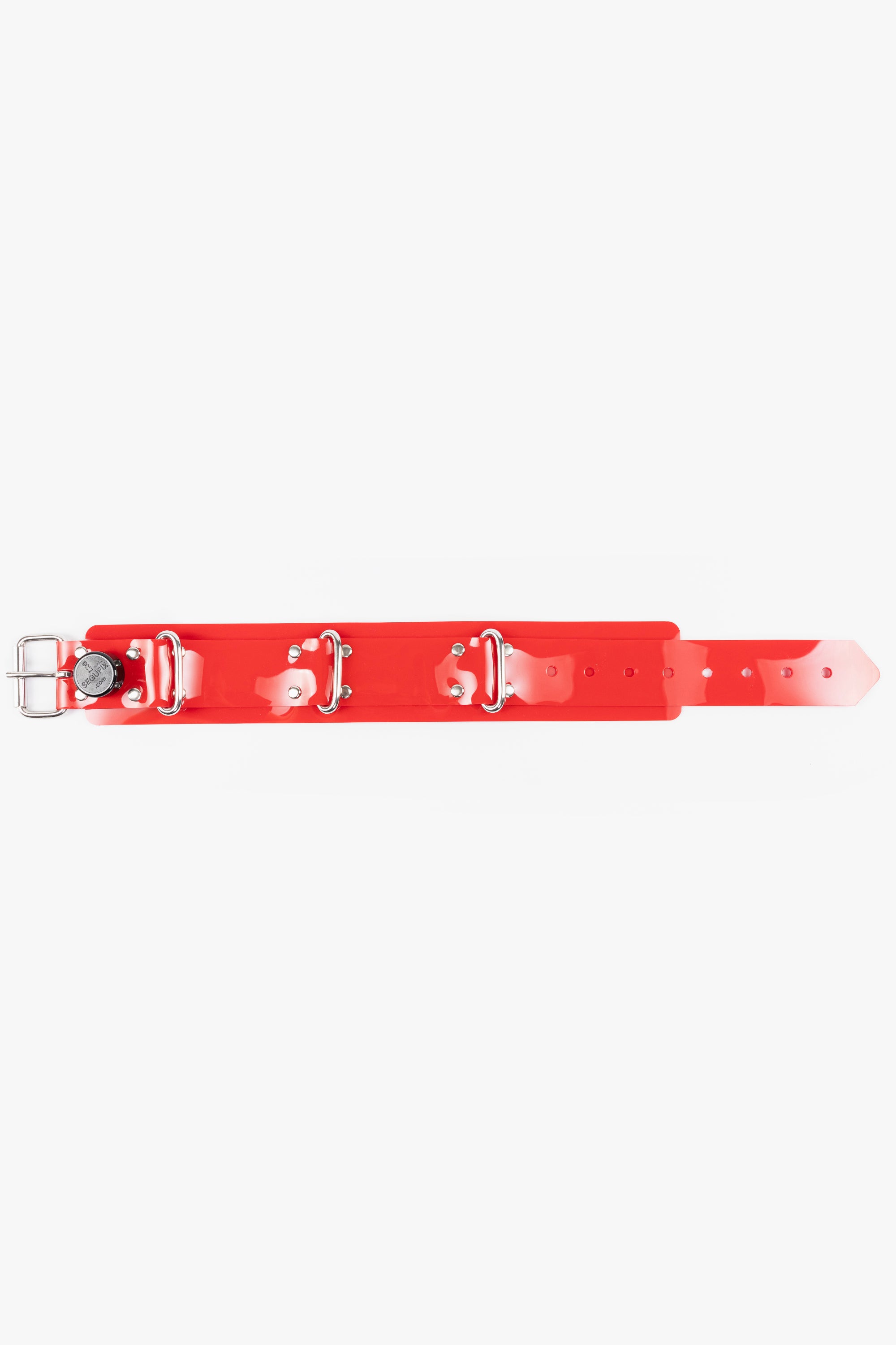 Collar segufix lockable, red/chrome