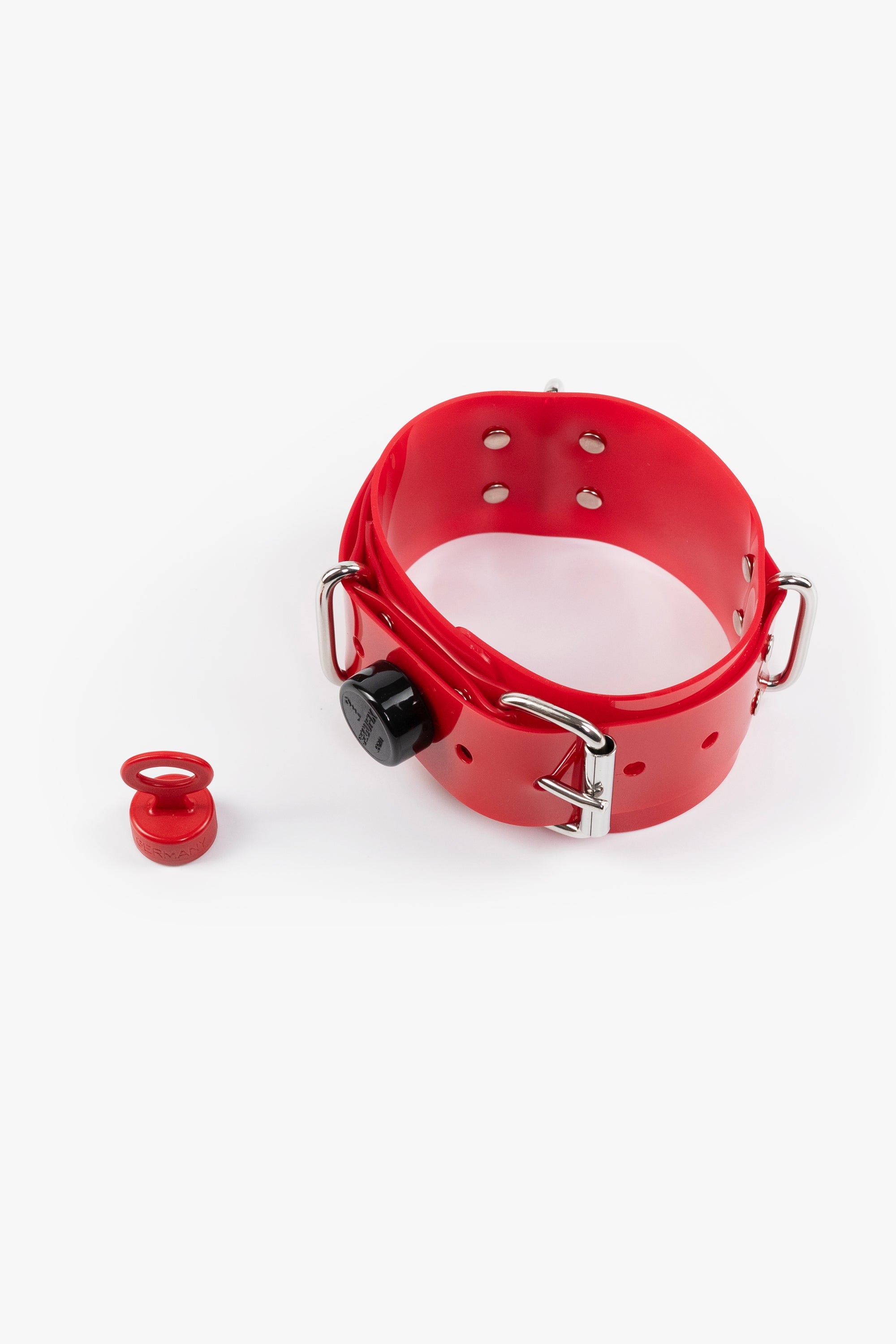 Collar segufix lockable, red/chrome