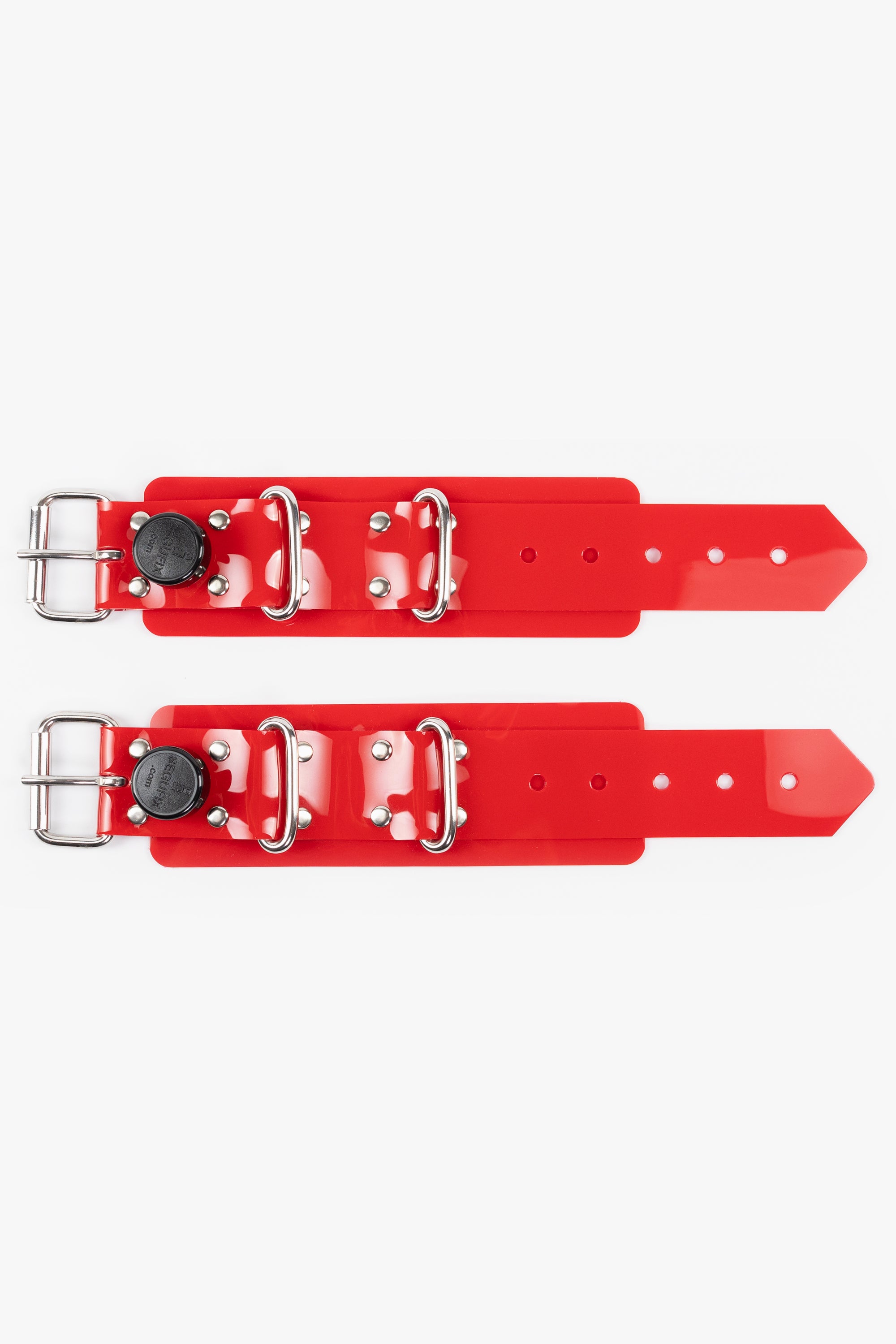 Lockable segufix wrist cuffs, red/chrome