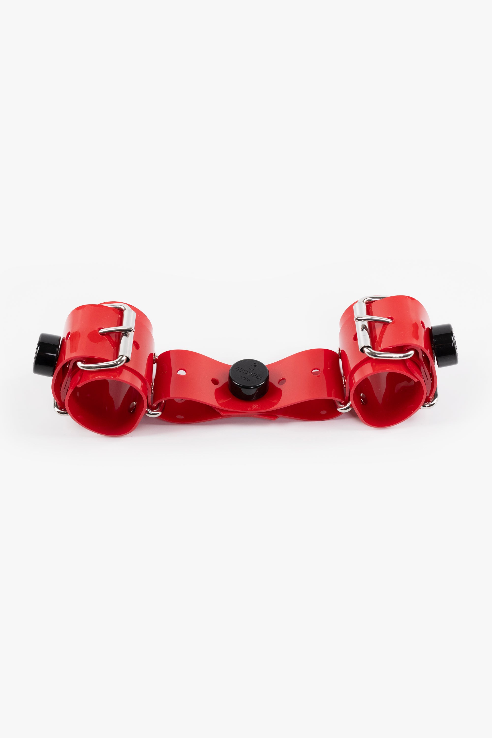Lockable segufix wrist cuffs, red/chrome