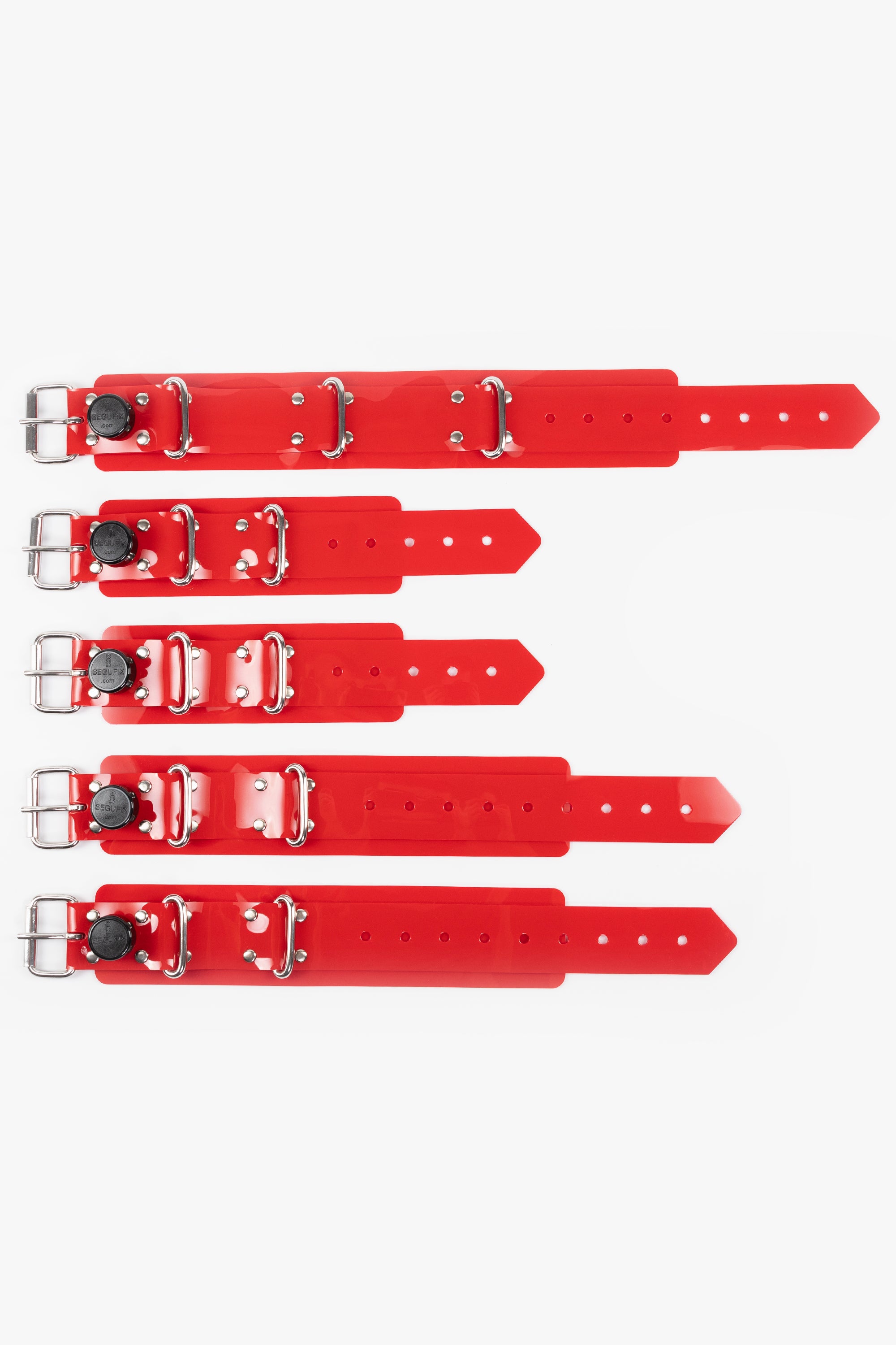 Full body lockable segufix restraints set, red/chrome
