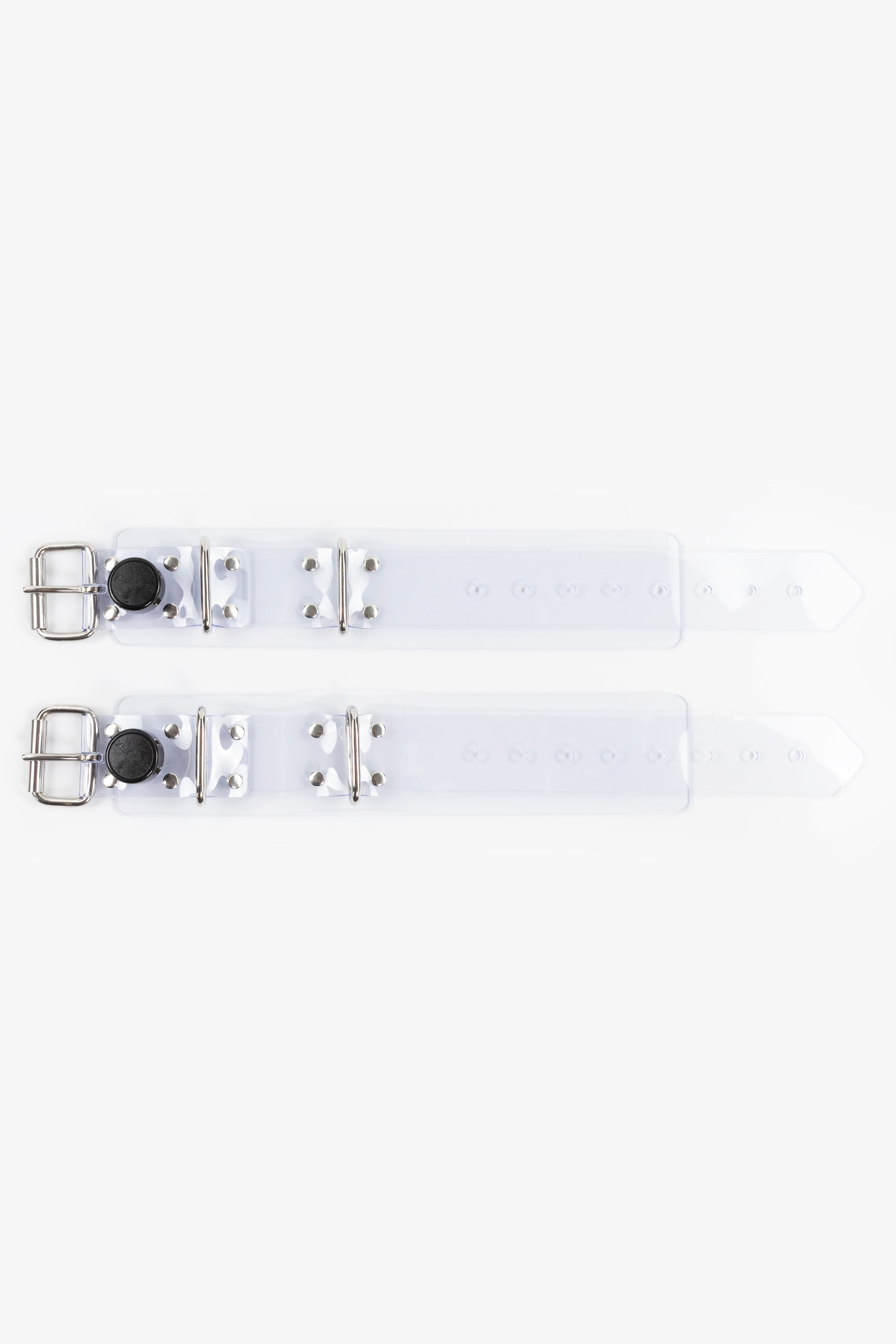 Lockable Segufix ankle cuffs, clear/chrome