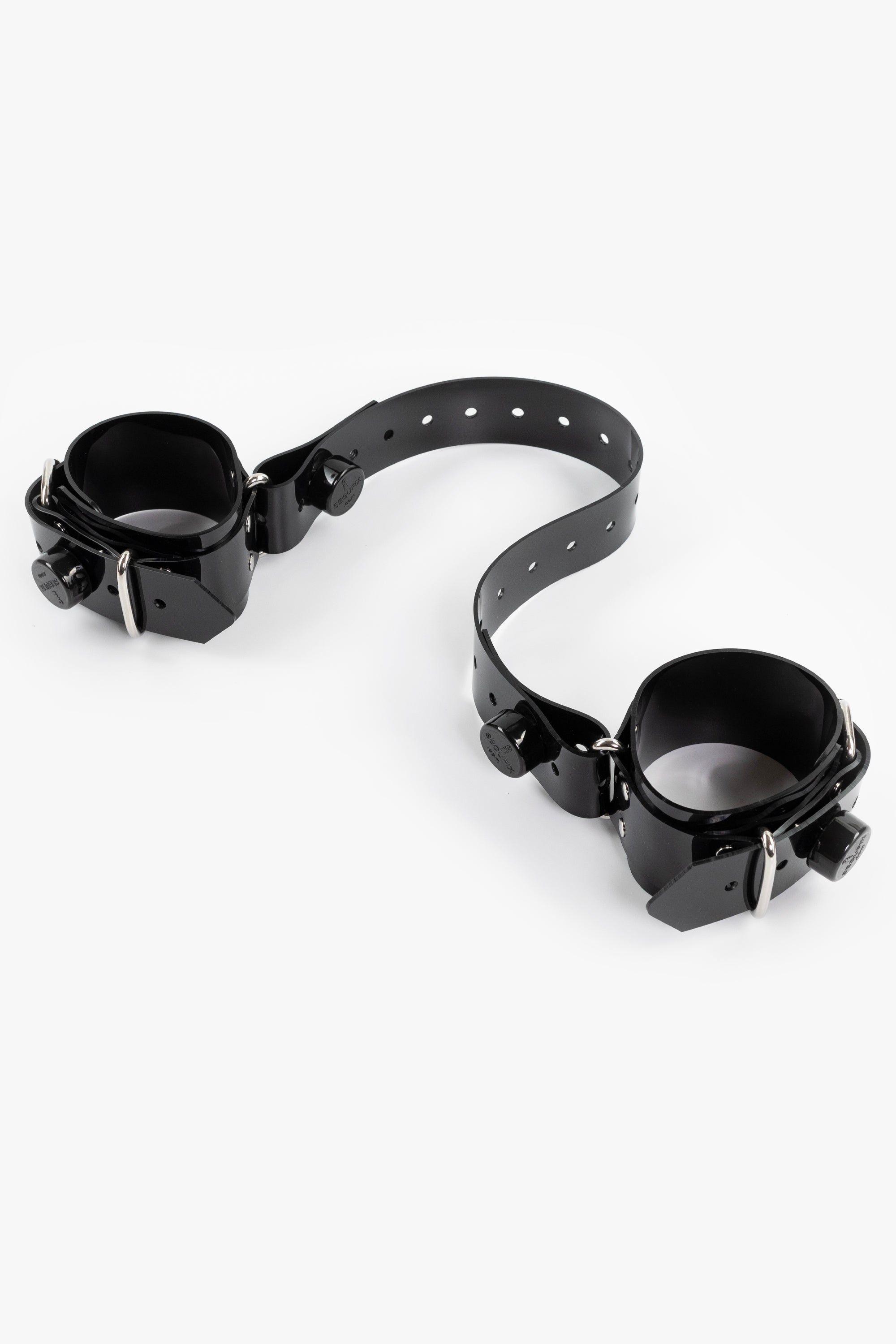 Lockable Segufix ankle cuffs, black/chrome