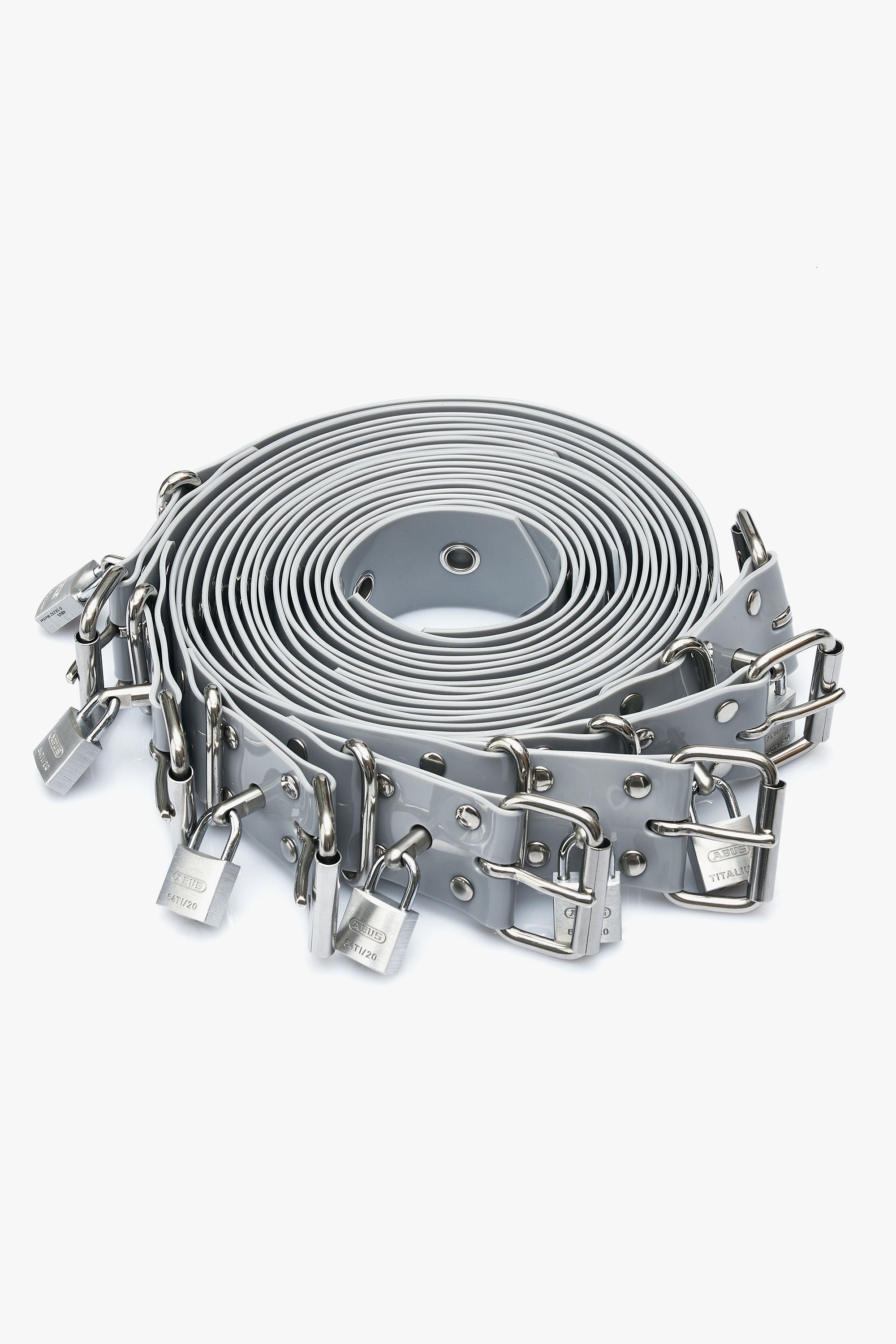 7-Piece BDSM Belt Restraint Set with Secure Same Key Padlocks and Eyelets