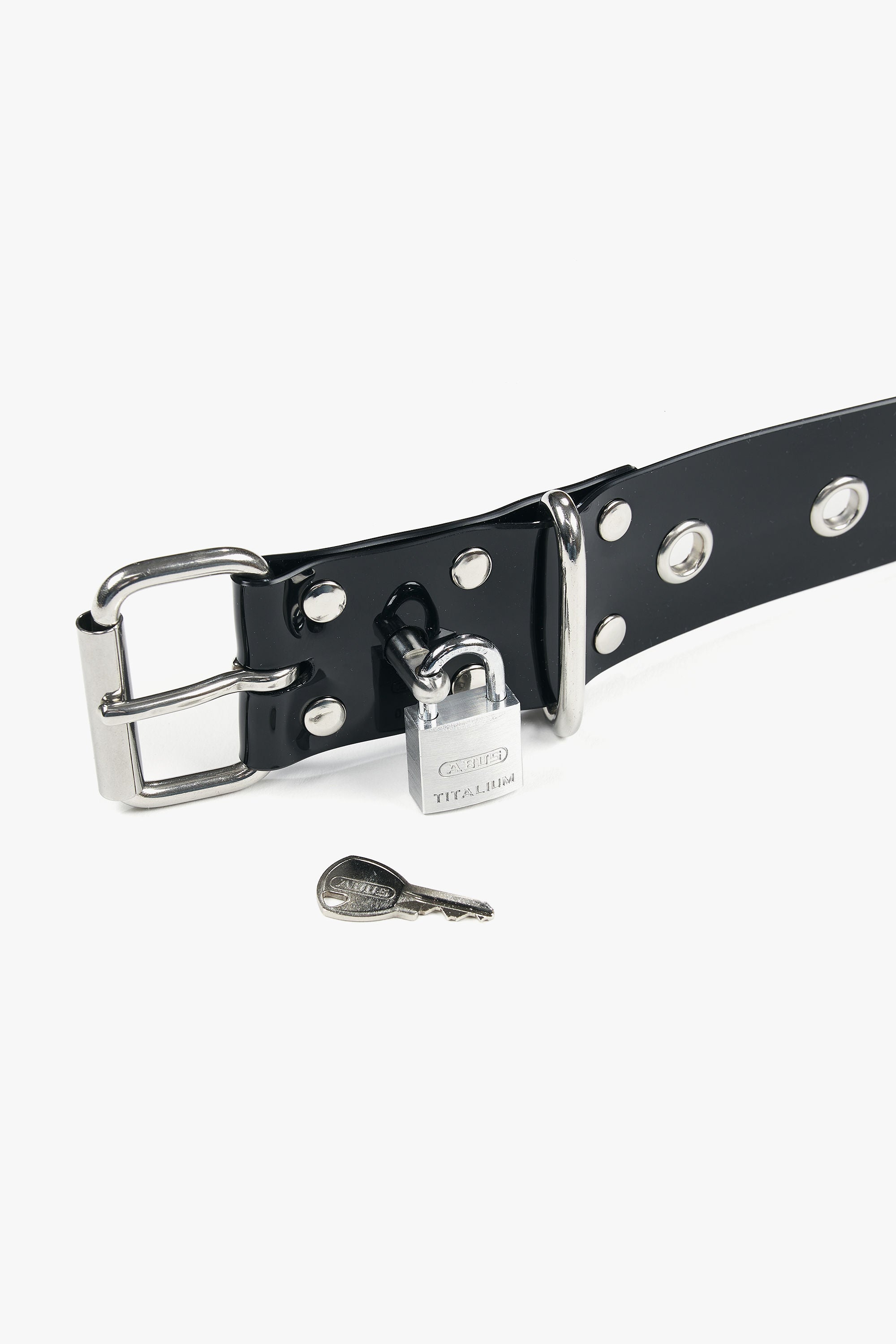 7-Piece BDSM Belt Restraint Set with Secure Same Key Padlocks and Eyelets