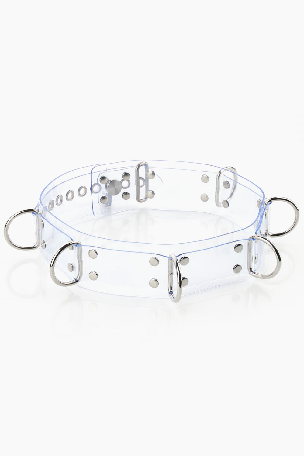 Buckle-free bondage waist belt with padlock