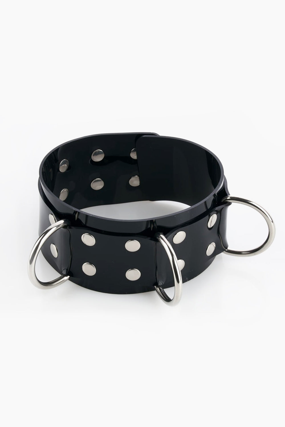 Lockable buck-less set of collar, wrist and ankle cuffs